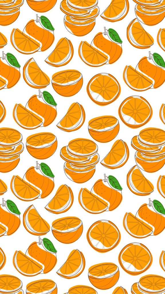 Sweet and demure aesthetic cute orange fruit wallpaper