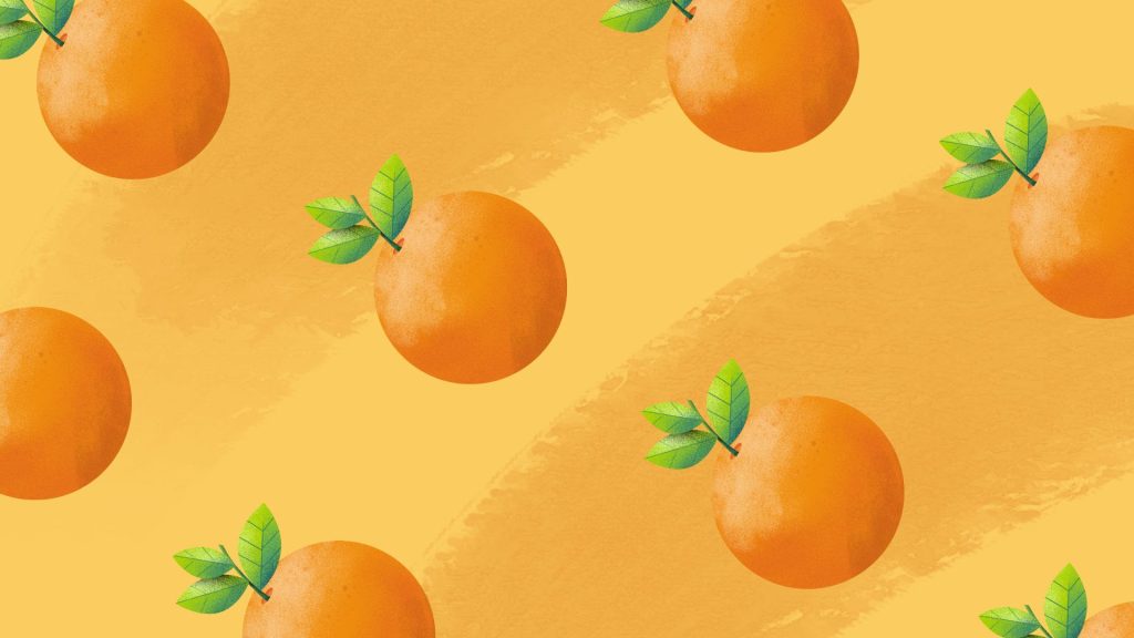 Vibrant & fresh aesthetic cute orange fruit wallpaper