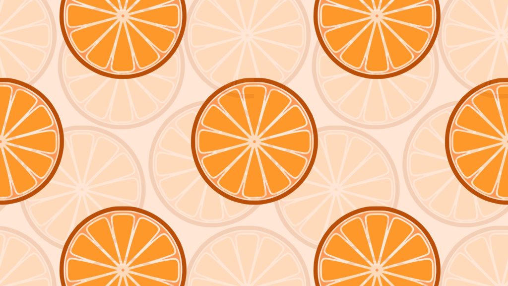 Vibrant & freshful aesthetic cute orange fruit wallpaper