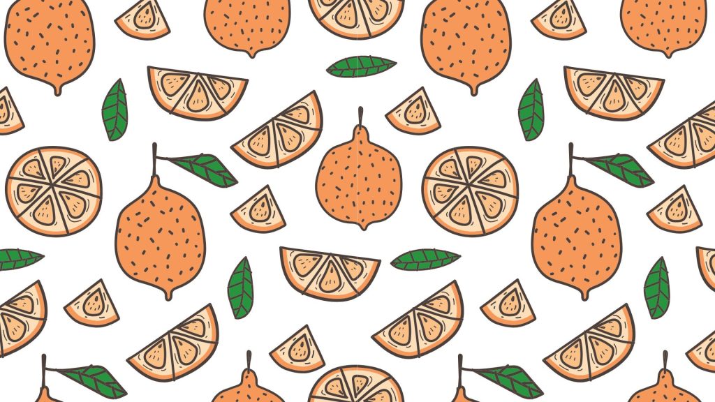 Whimsical aesthetic cute orange fruit wallpaper