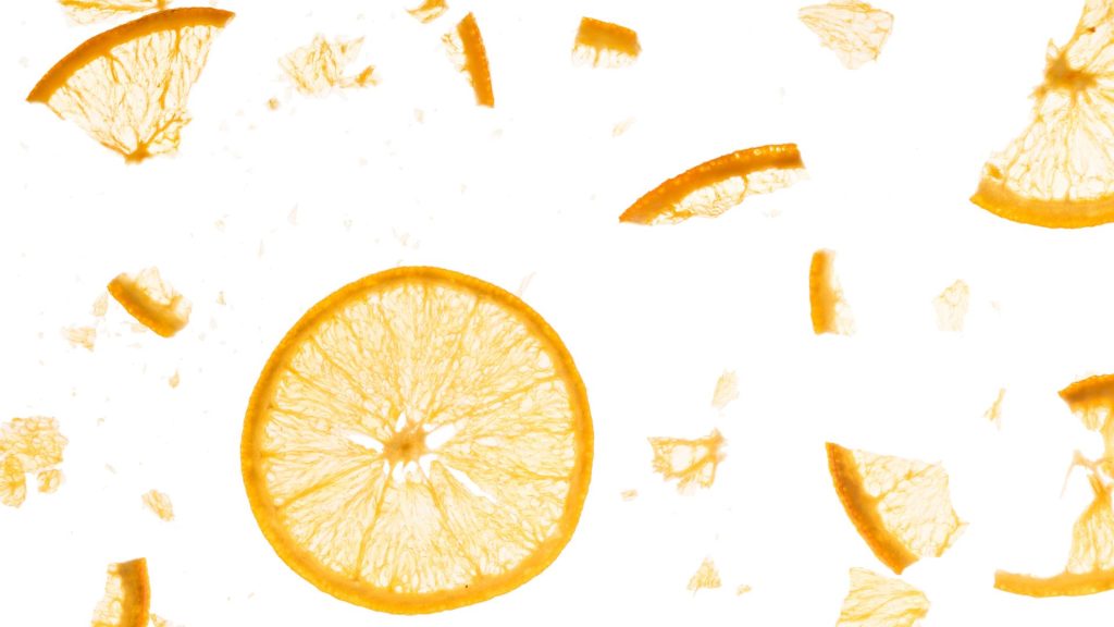 White background aesthetic cute orange fruit wallpaper
