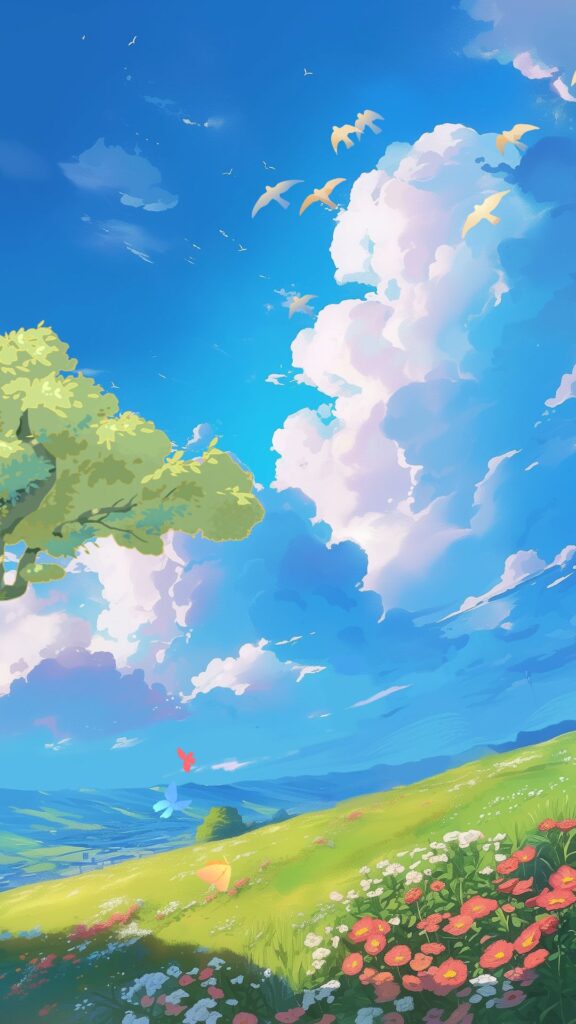calm nature vibe anime wallpaper 4k for mobile