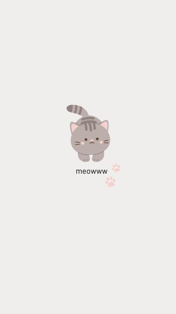 light grey cute cat wallpaper cartoon