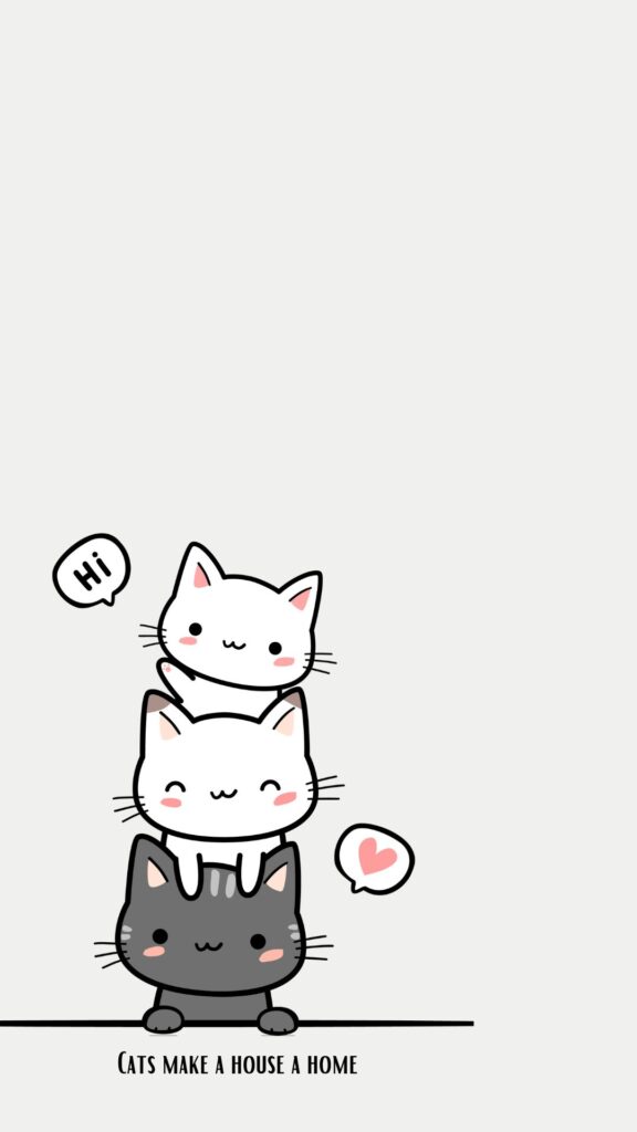 grey background cute cat wallpaper cartoon
