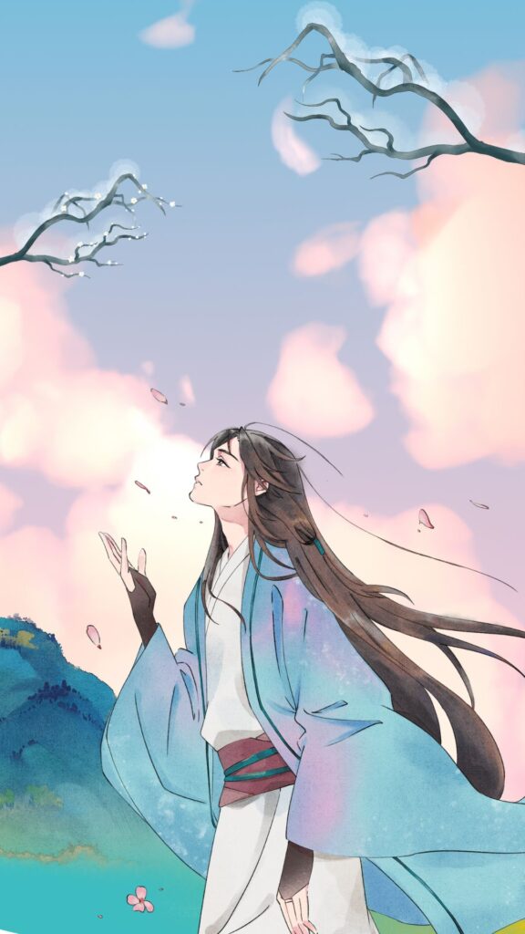 purple girl anime wallpaper 4k for mobile