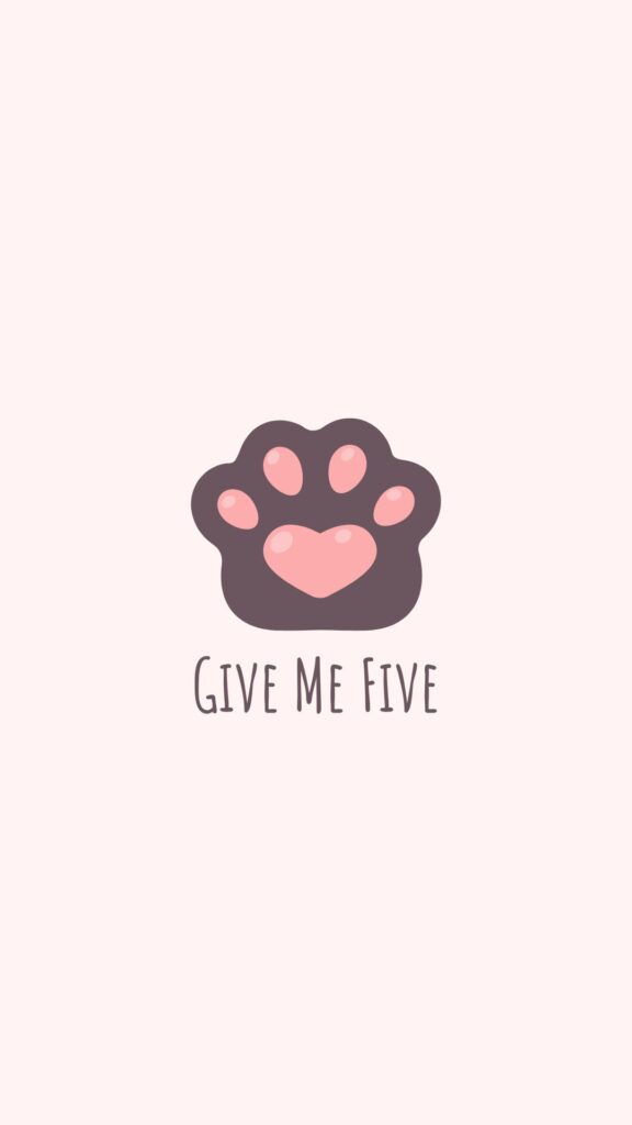 pink paw cute cat wallpaper cartoon