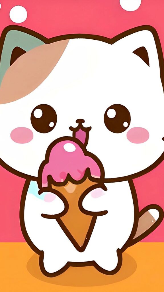 kawaii cute cat wallpaper cartoon