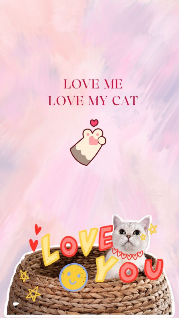 pastel pink cat wallpaper