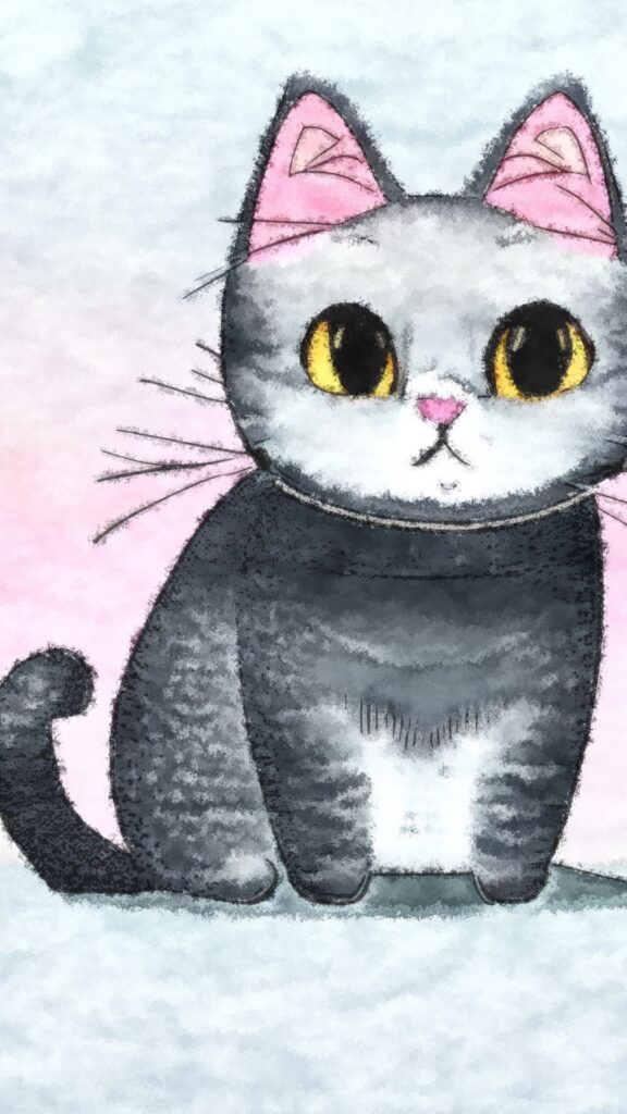 grey cute cat wallpaper cartoon