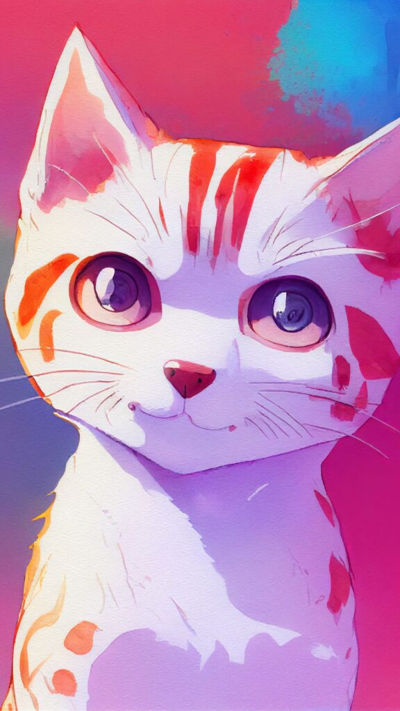 neon cute cat wallpaper cartoon