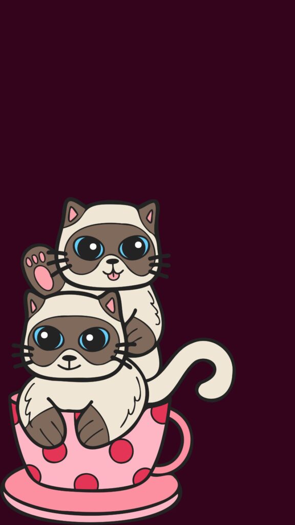 two cute cat wallpaper cartoon