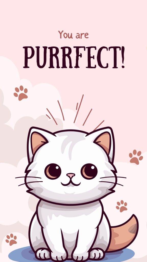 purrfect cute cat wallpaper cartoon