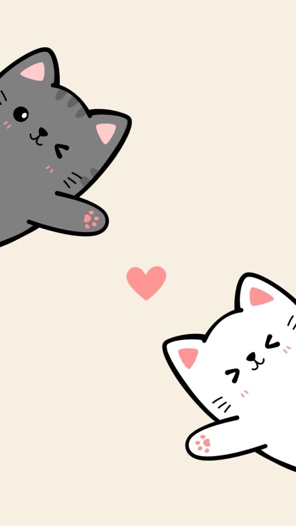 grey white cute cat wallpaper cartoon