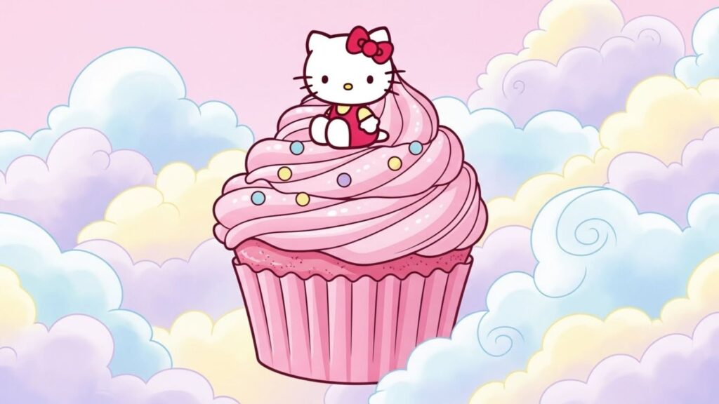 pink cake hello kitty wallpaper laptop