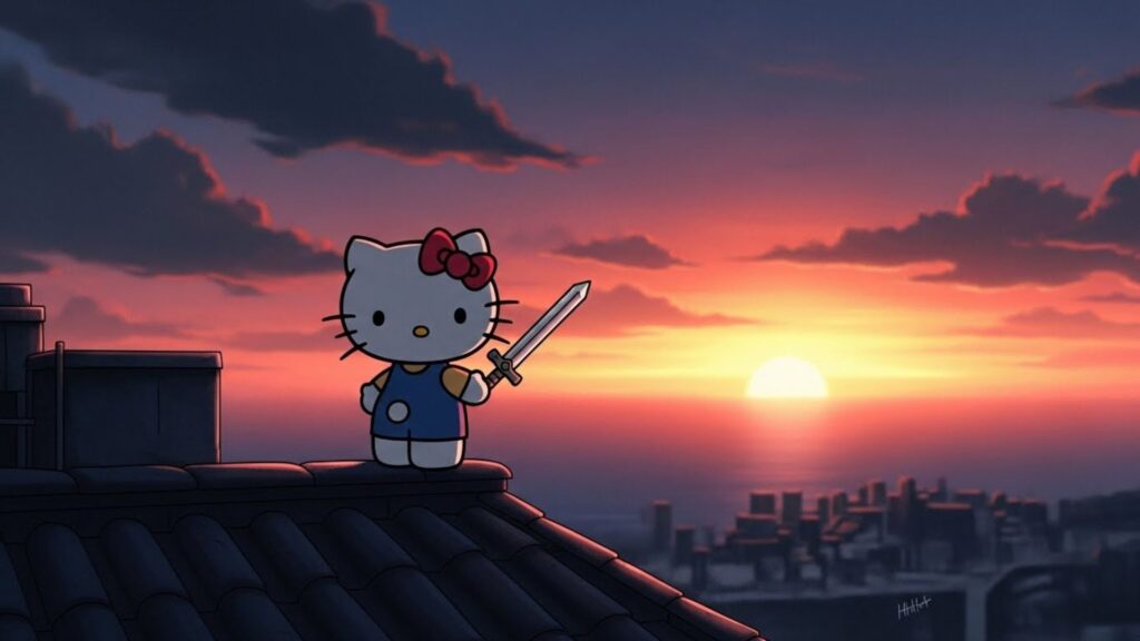 night hello kitty wallpaper laptop