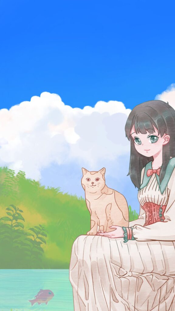 cute anime cute cat wallpaper for girls