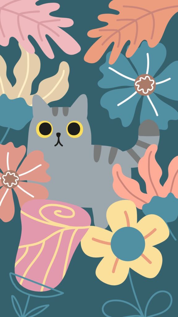 vintage cute cat wallpaper for girls