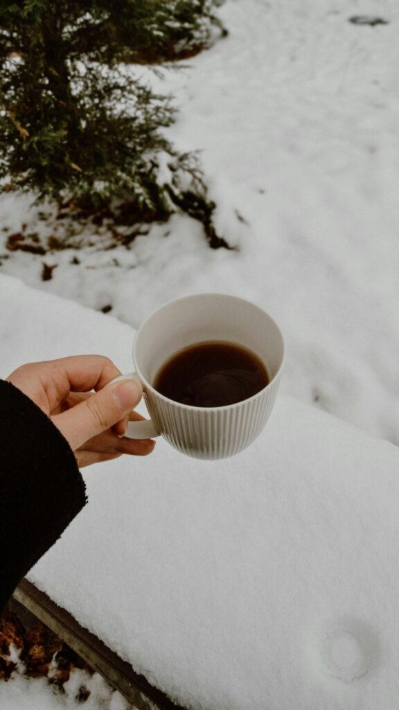 snowy coffee vintage iphone wallpaper