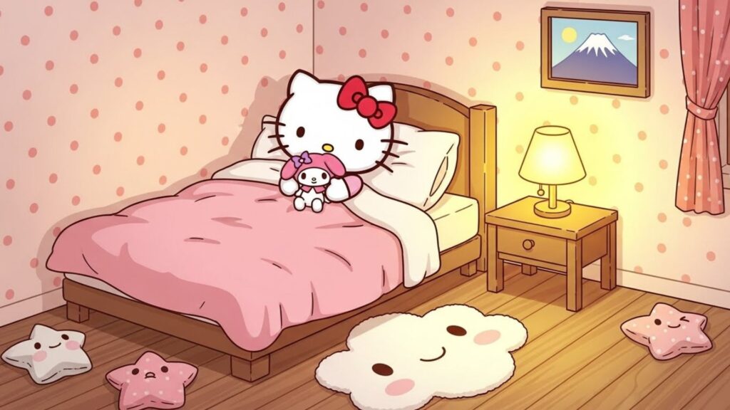 sleep hello kitty wallpaper laptop