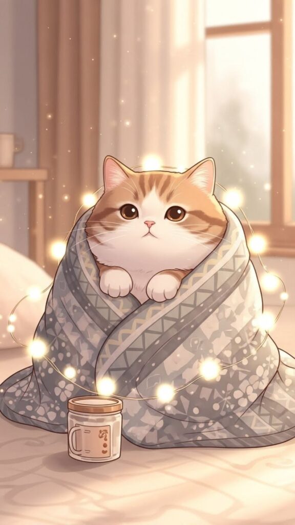 cozy cute cat wallpaper for girls