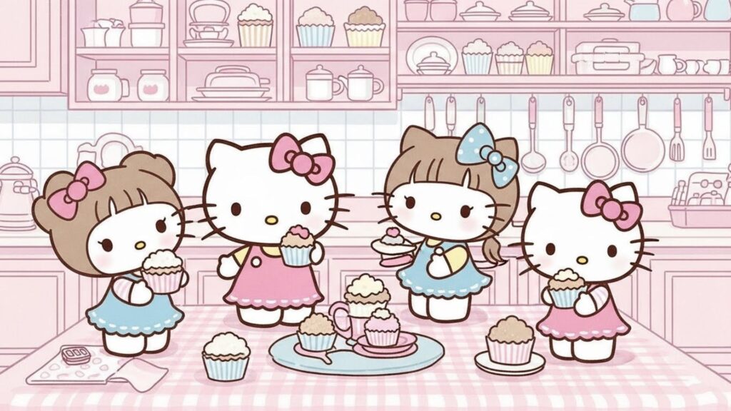 kitchen party hello kitty wallpaper laptop