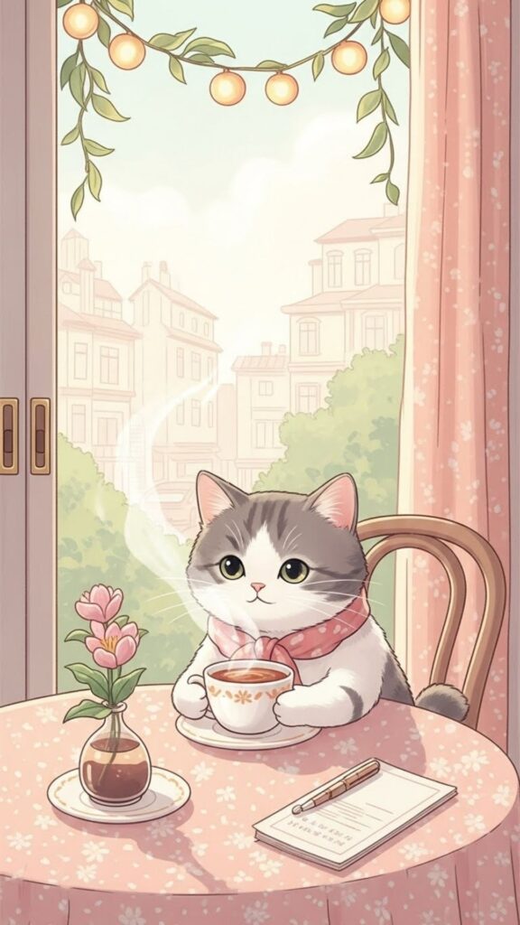 aesthetic cute cat wallpaper for girls