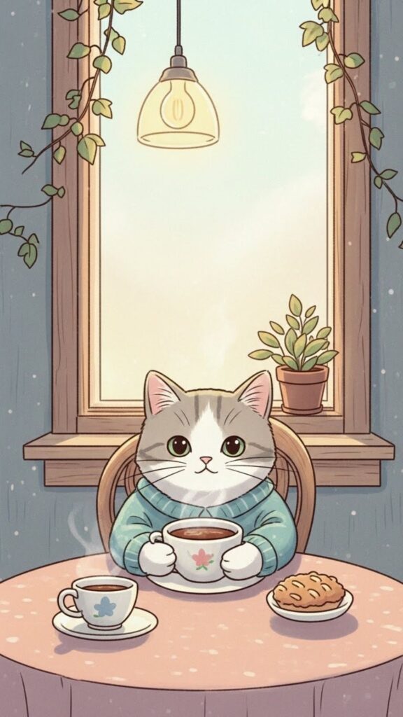 coffee cute cat wallpaper for girls