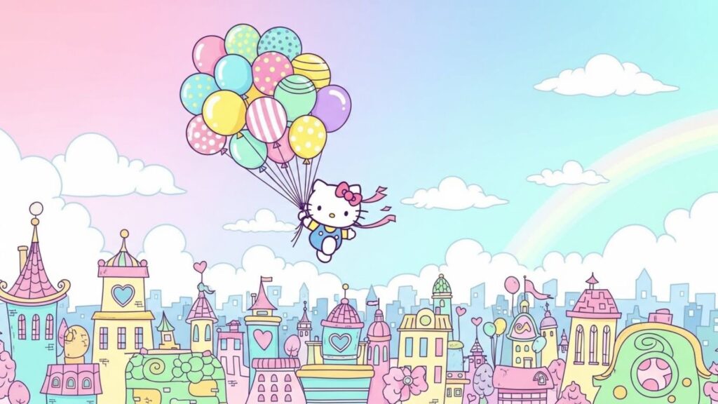 city hello kitty wallpaper laptop