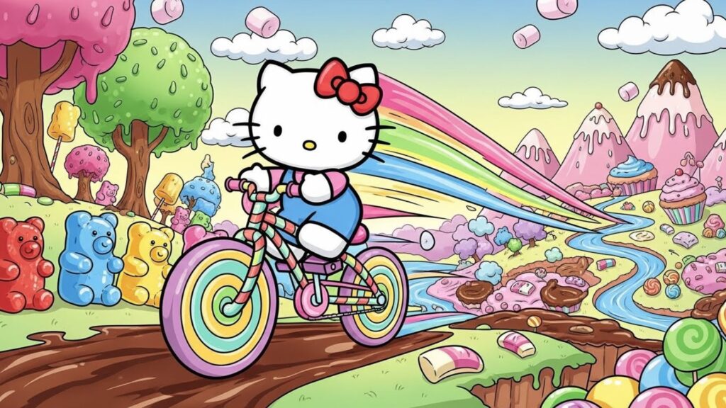 cycle hello kitty wallpaper laptop