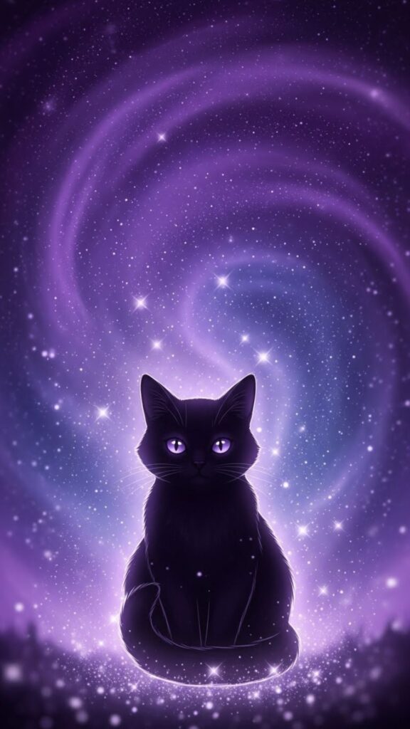 magical cute cat wallpaper for girls
