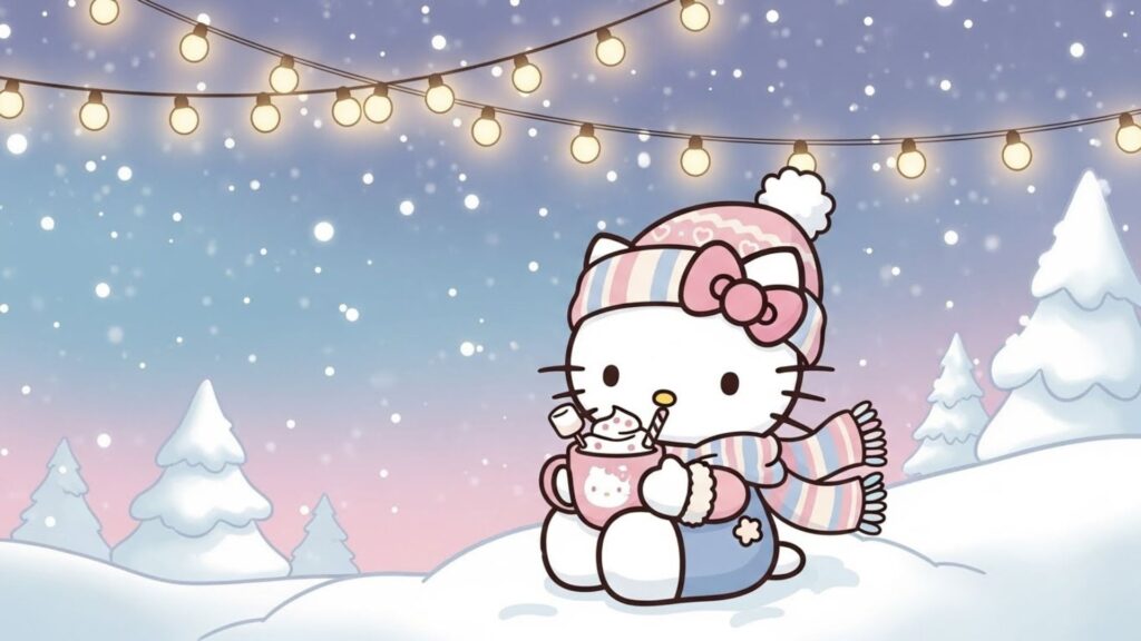 winter hello kitty wallpaper laptop