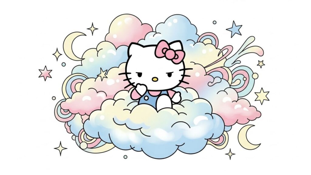 cloudy hello kitty wallpaper laptop
