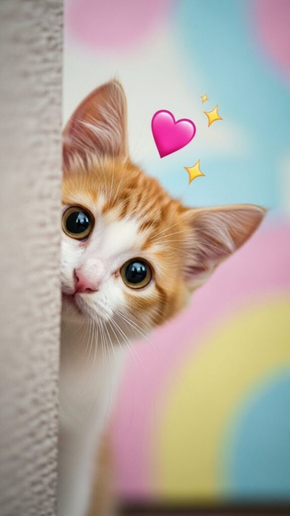 rainbow cute cat wallpaper for girls