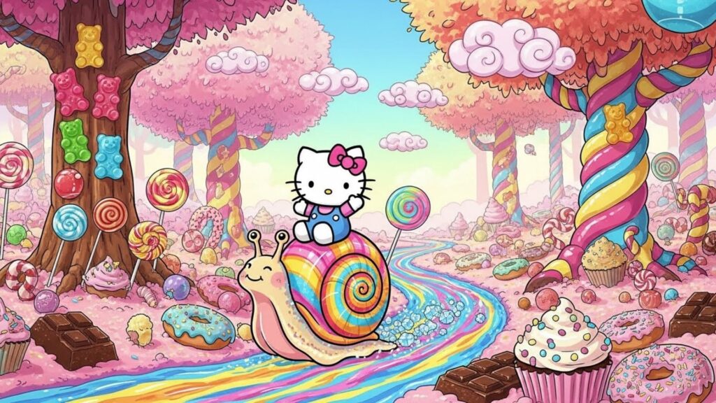 candy land hello kitty wallpaper laptop