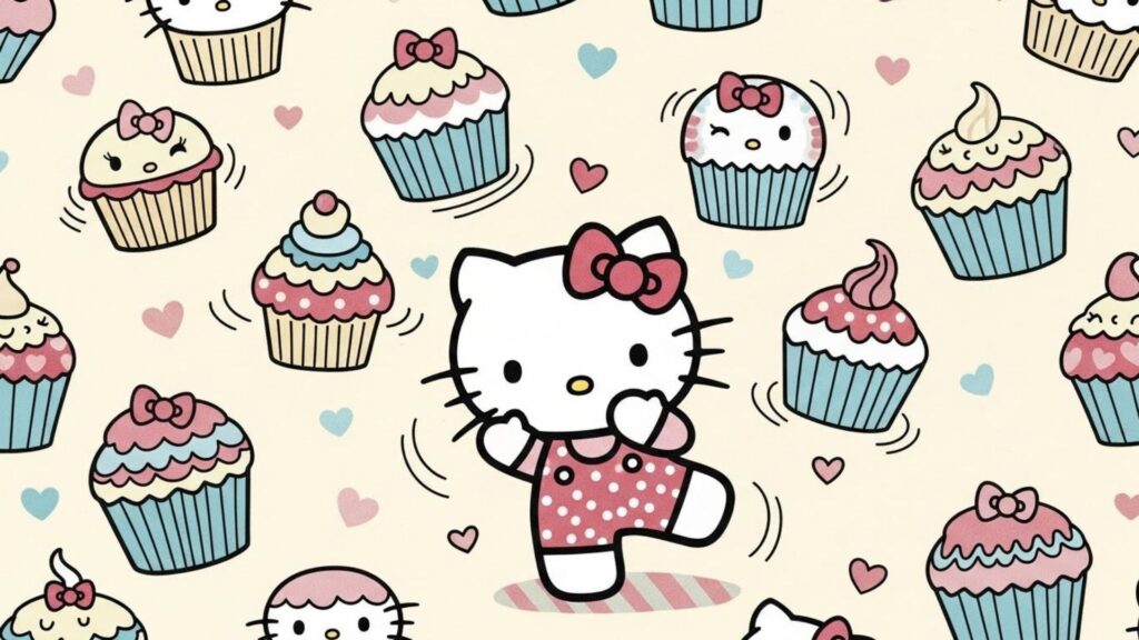 cupcake hello kitty wallpaper laptop