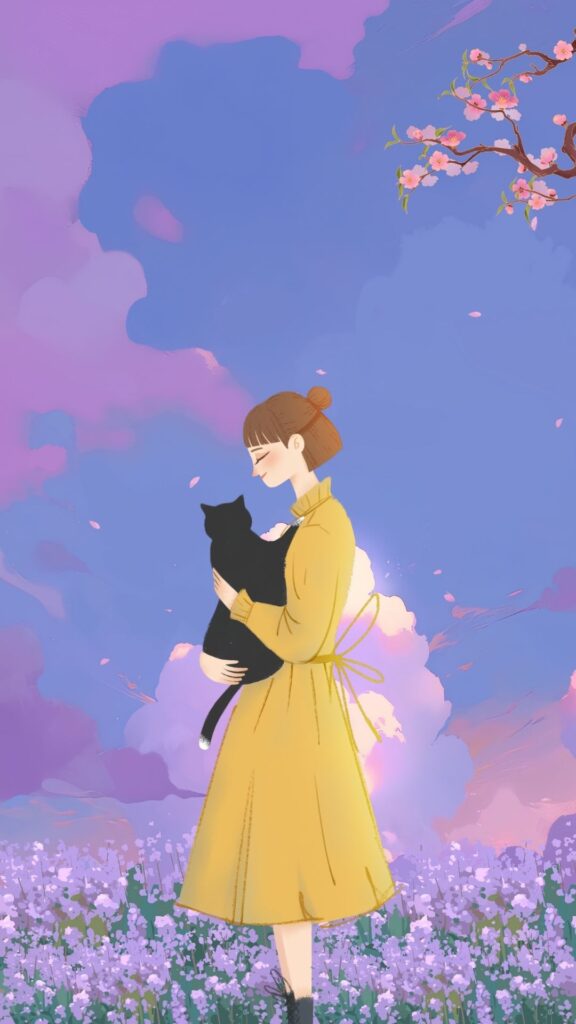 demure cute cat wallpaper for girls