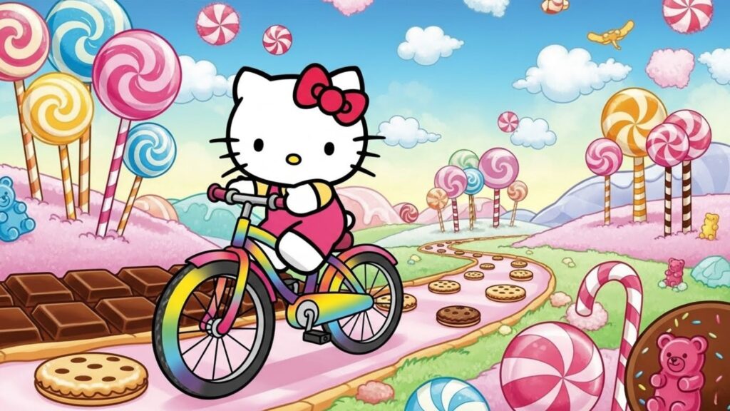 cycling hello kitty wallpaper laptop