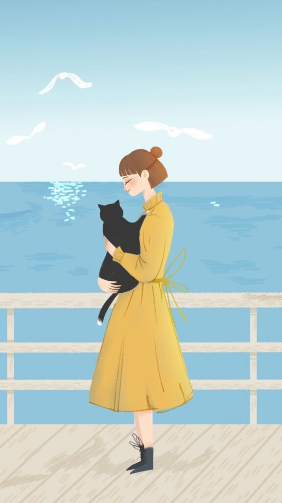 pastel cute cat wallpaper for girls