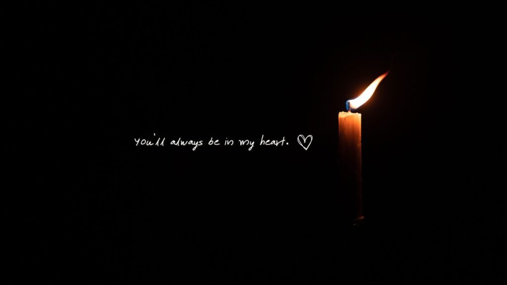 Black Orange and White Minimalist Memorial Desktop Wallpaper