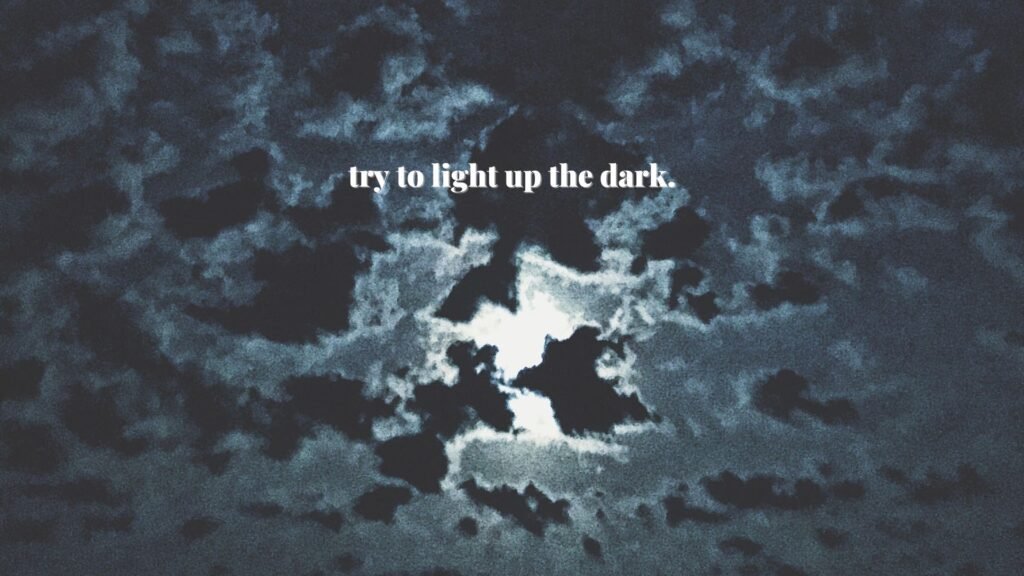 Black White Simple Minimalist Elegant Night Sky Quotes Background Desktop Wallpaper