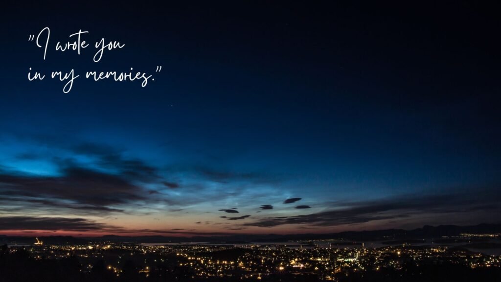 Blue Night sky City Quotes Desktop Wallpaper
