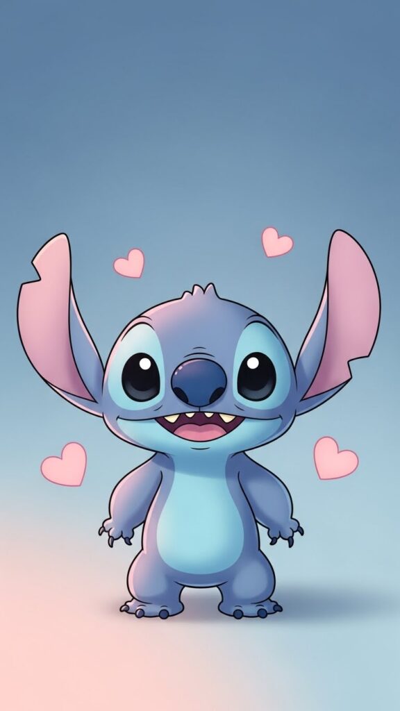 A charming wallpaper featuring Stitch with a playful expression, perfect for adding a cheerful vibe to any phone screen.