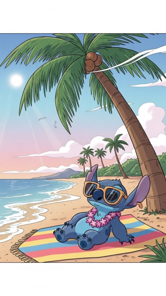 Stitch wallpaper for phone wearing sunglasses cool pose