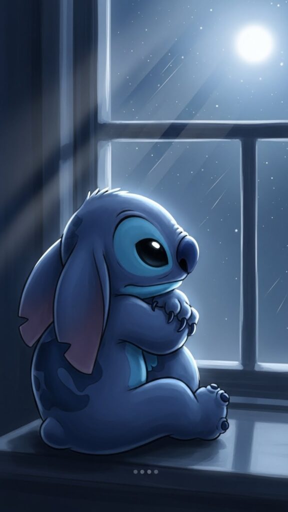 Pastel Stitch wallpaper for phone sitting calmly