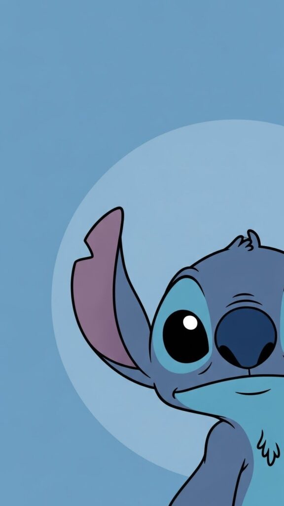 Kawaii Stitch wallpaper for phone peeking from side