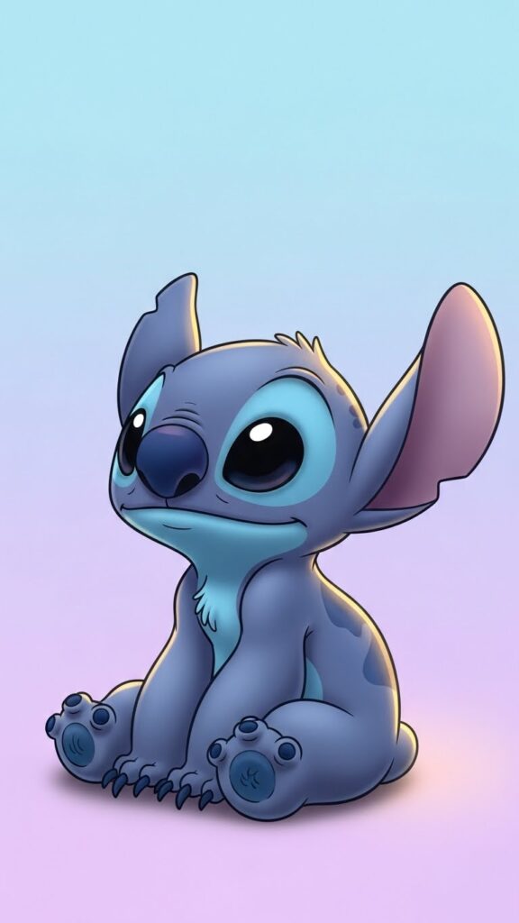 Minimalistic Stitch wallpaper for phone with clean design