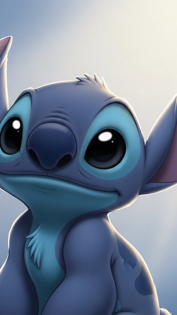 Stitch wallpaper for phone looking curious