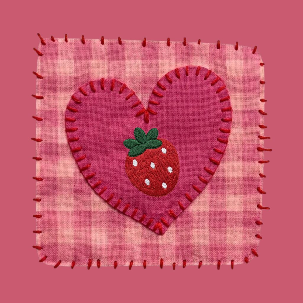 Strawberries fabric pattern on pastel background cute strawberry wallpaper