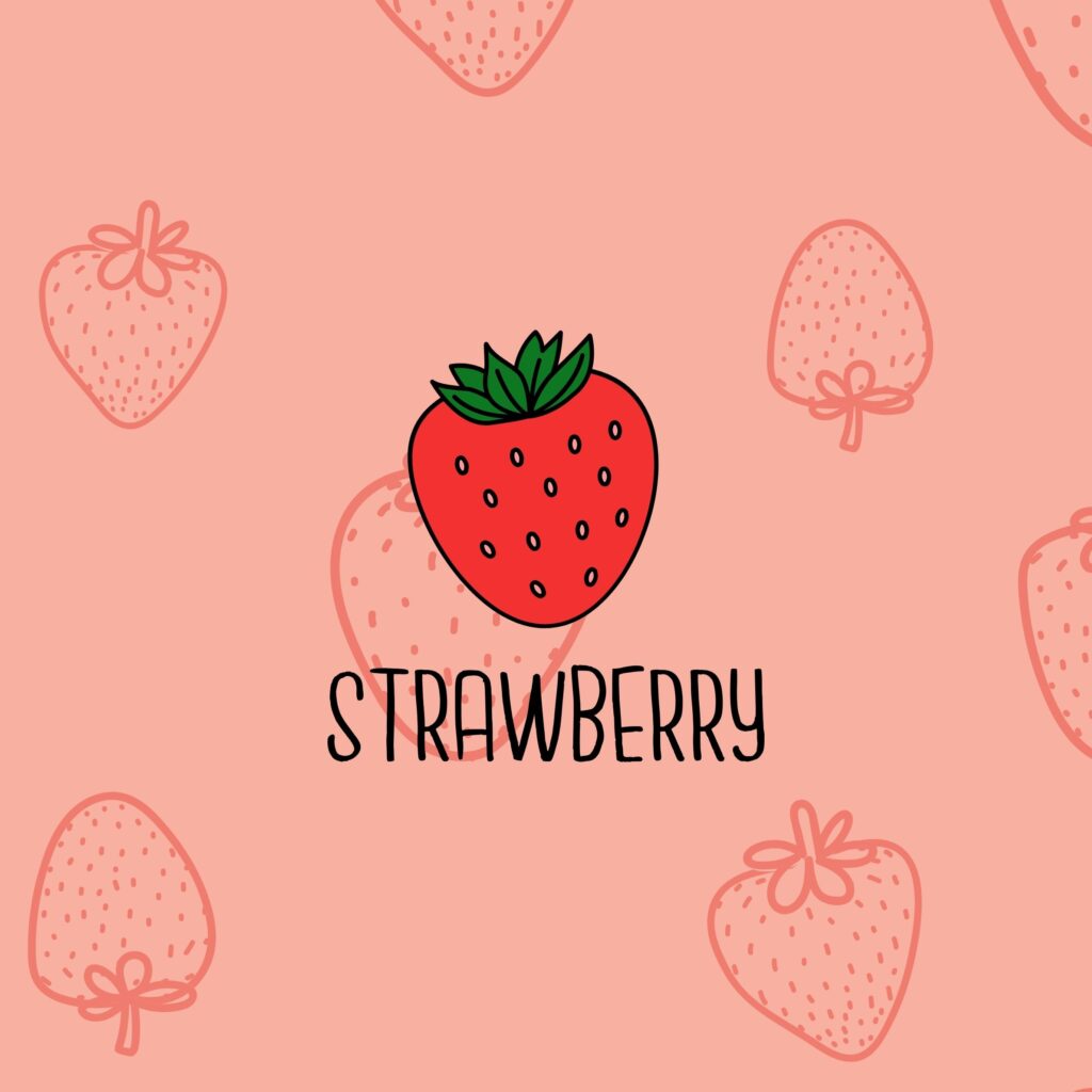 Strawberry on peach background cute strawberry wallpaper