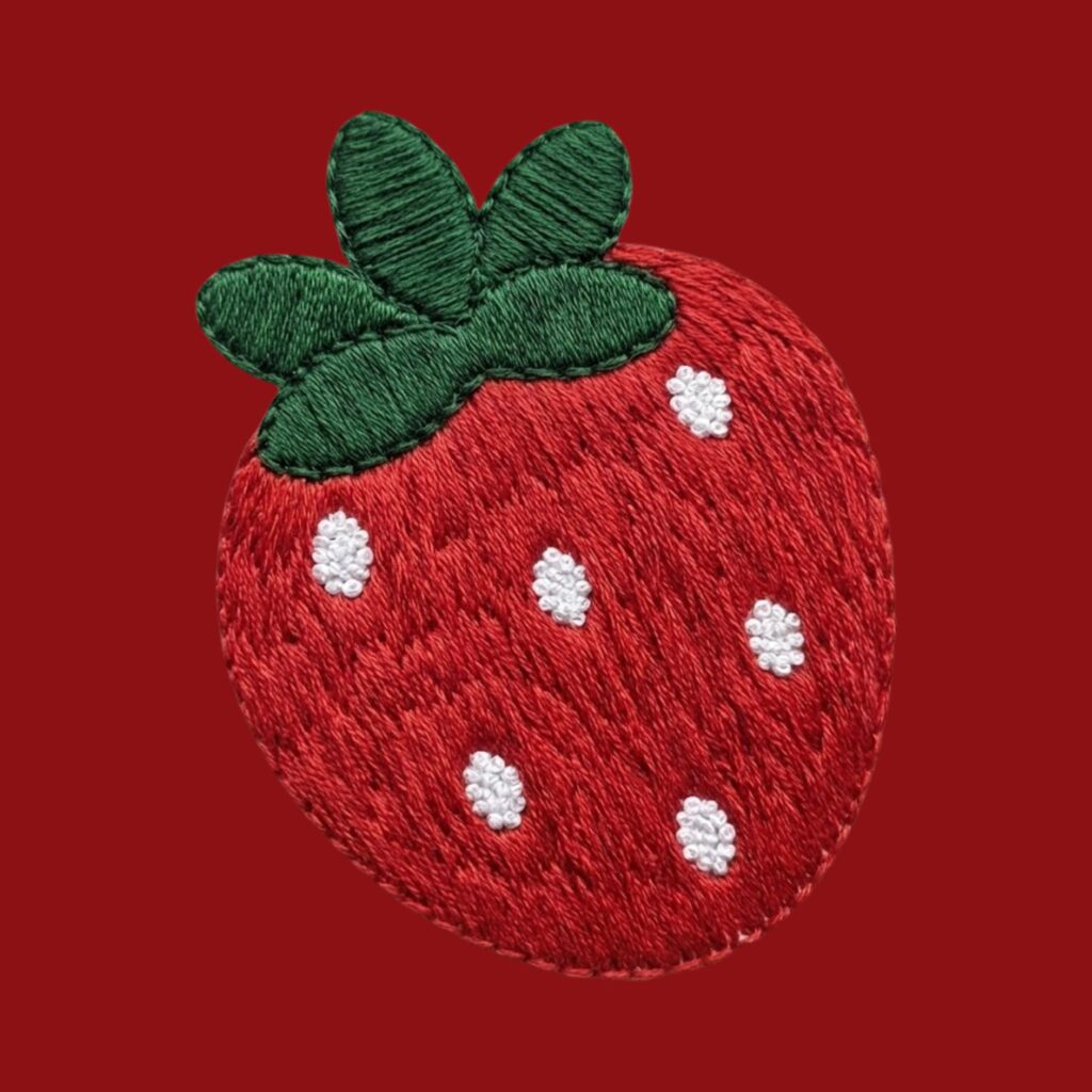 Strawberry on cherry red background cute strawberry wallpaper